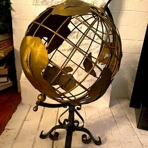 Vintage metal globe decor